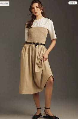 Anthropologie The Lilou Twofer Midi Dress by Maeve Size S