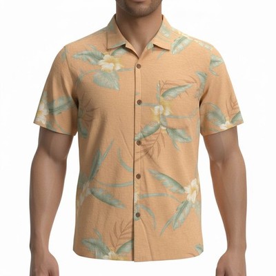 Tommy Bahama Hawaiian Aloha Shirt XL Tropical Hibiscus Flowers Floral Orange