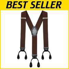 Men's Durable 2" Wide Utility Suspenders with Button Ends  Adjustable Fit