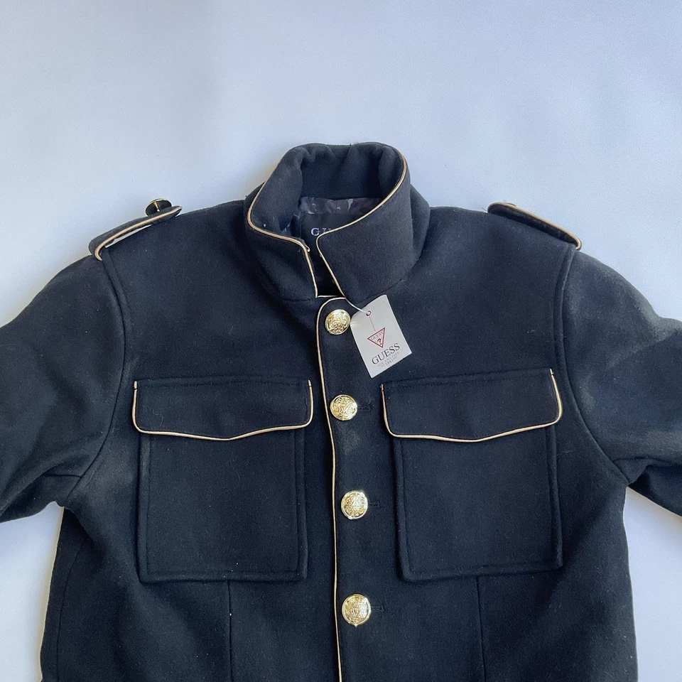 Guess Men’s Military Inspired Black Wool Jacket Size M - Image 4 of 4