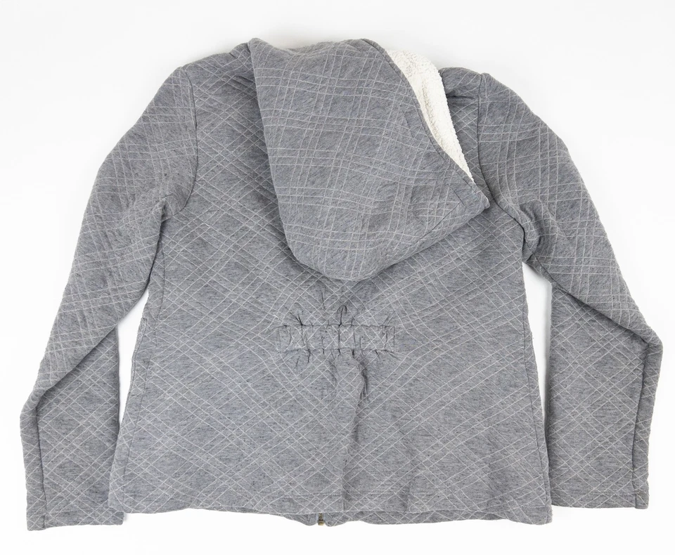 Saturday Sunday Anthropologie Sherpa Lined Jacket Women's Small Gray Hooded - Image 4 of 4