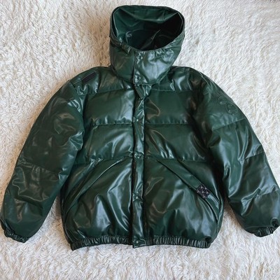 A Bathing Ape Rare Men Jacket Aape By Faux Leather Down Limited Edition 2604TK