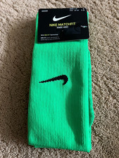 Nike Matchfit Knee High Football Soccer Socks Color Lime Size Small 1 Pair
