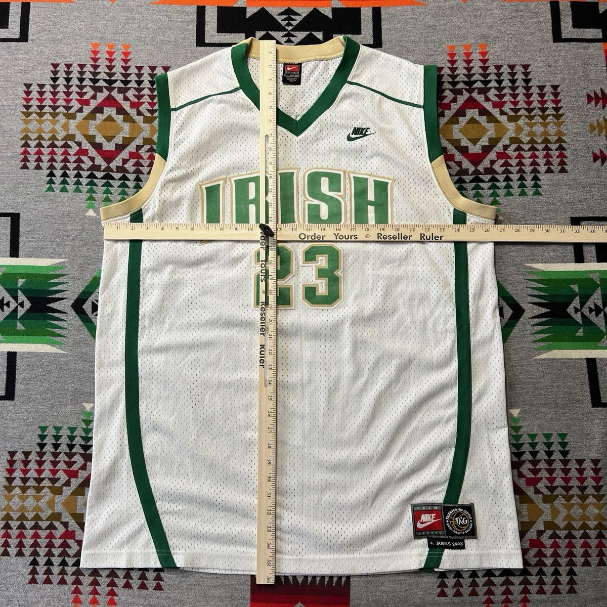 LeBron James Irish High School Jersey Mens 2XL White Stitched Nike