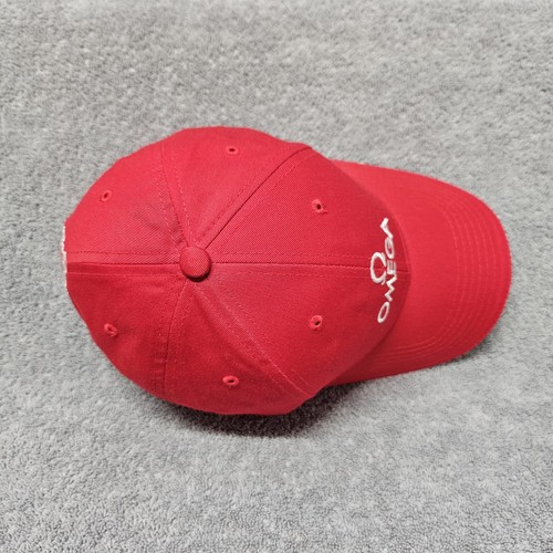 OMEGA Watch Hat Baseball Cap Red Embroidered Logo Strapback OSFM Adjustable - Picture 12 of 20