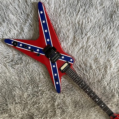 Dimebag Darrell Signature Flag Electric Guitar Red& Blue HH Pickups FR Bridge