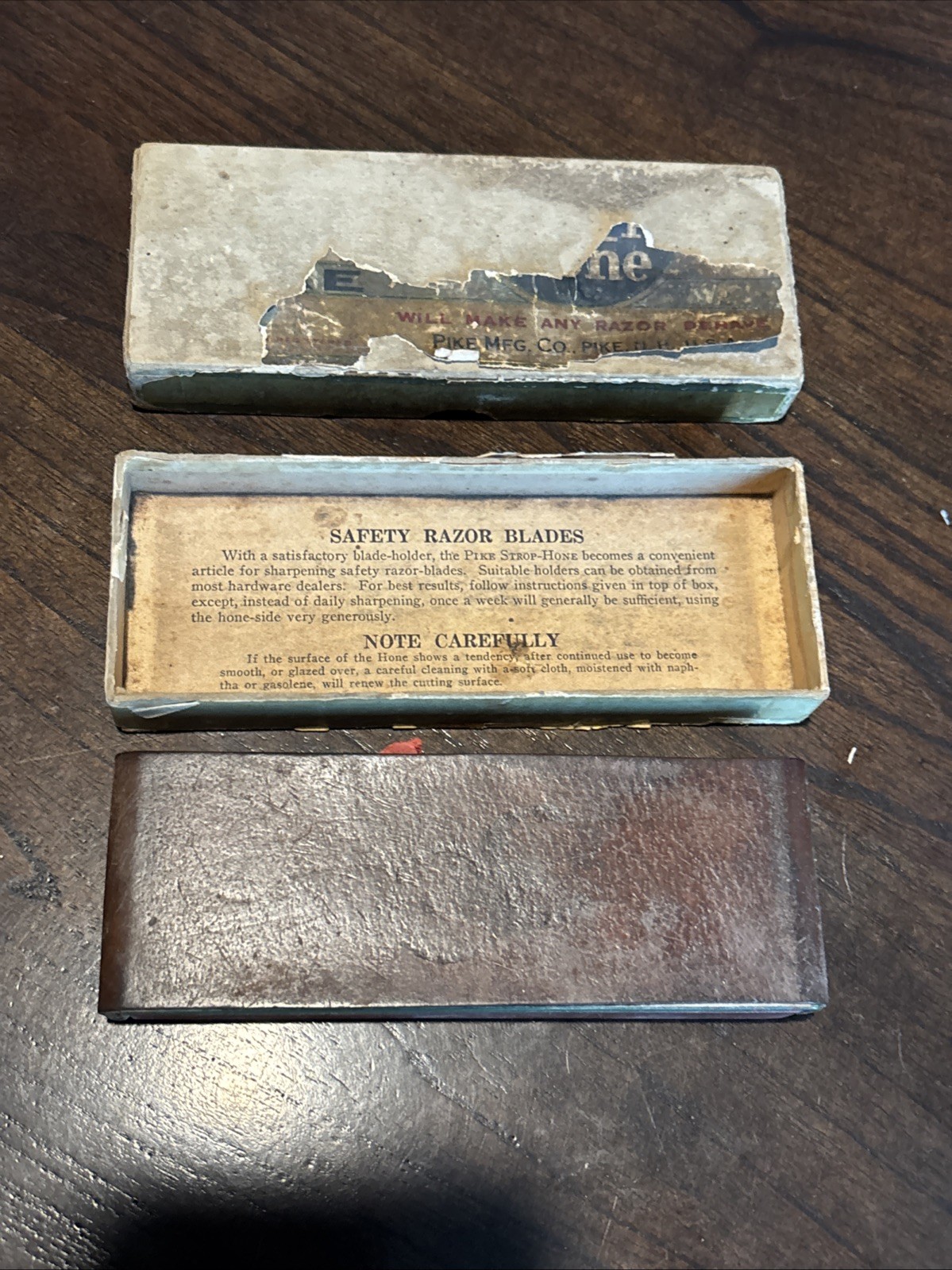 Nice Vintage PIKE EZY EDGE - Razor Hone - Sharpening Stone - In Box