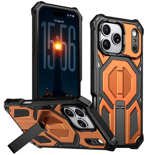 For iPhone 17 16 Pro Max Air 15 14 13 12 Armor Magnetic Holder Bumper Case Cover