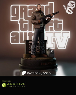 Niko GTA 4 by VS3D FAN ART Figur Statue 1:6 Resin 3D Printed DIY Model Kit