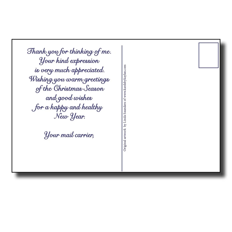 Kards by Kaylee Mail Carrier Christmas Thank You Cards - Snowman Pack of 25 - Image 2 of 3