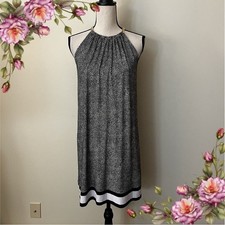Michael Kors Jersey Halter A-line Loose Fit Dress with Gold Chain Straps