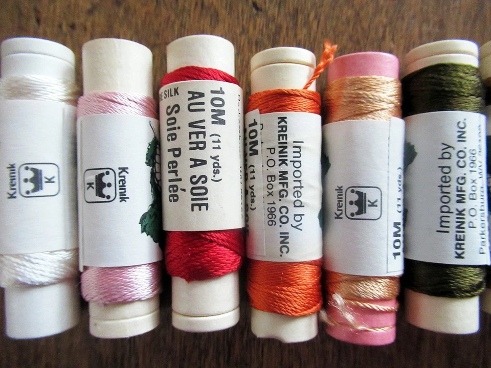 11 spools Au Ver a Soie twisted silk thread SOIE PERLEE French 10 meters each - Image 2 of 3