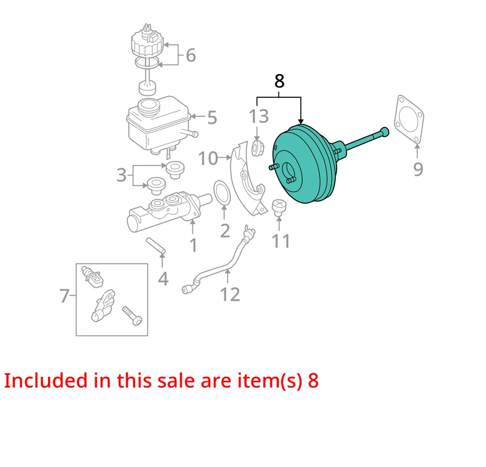 Audi A3 2013 potenciador de freno OEM 32 k millas - LKQ365973762 Foto 4 de 4