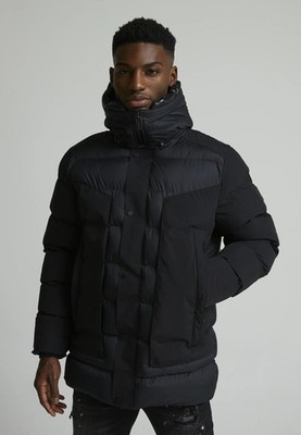 Alessandro Zavetti Jacke Puffer Parka Mantel Kapuze Conchiglia schwarz