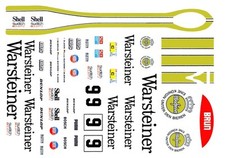  9 Warsteiner Porsche 956 1984 1/64th HO Scale Slot Car Waterslide Decals