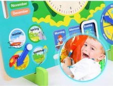 Montessori Wooden Weather Calendar Clock Educ...