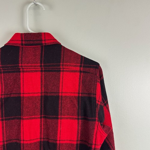 Camicia da caccia vintage Woolrich M USA rossa nera bufalo boscaiolo lana pesante - Foto 9 di 9
