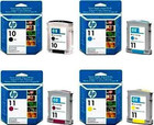 ORIGINAL PACK OF 4  2012 DATE CARTRIDGES HP 10 BLACK & HP 11 CYAN MAGENTA YELLOW
