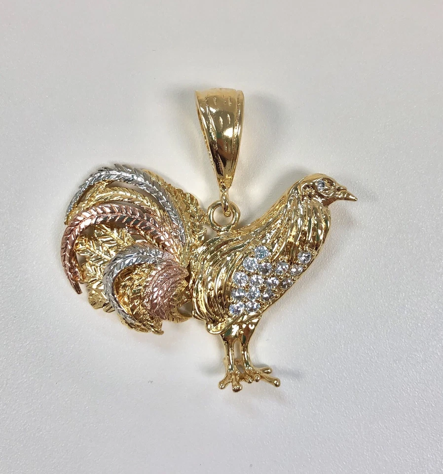 Кулон Medalla Dije Para Hombre De Gallo 3 Oros, заполненный золотом курица петух - Изображение 3 из 4