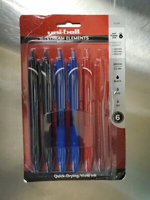 Jetstream Elements Ballpoint Pens, Medium Point (1.0mm), Assorted Ink, 5 Counts