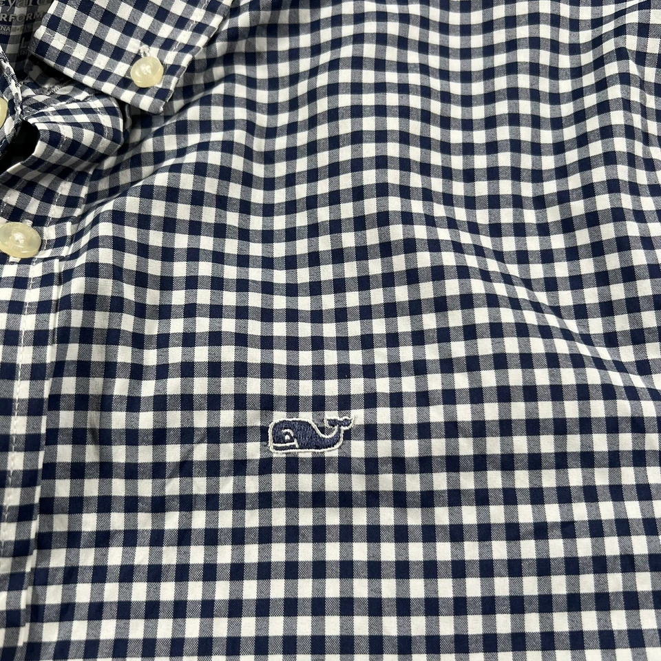 Camisa Vineyard Vines Jóvenes Niños Grande Azul Cuadros Abotonada Preppy Classiccore Foto 3 de 4