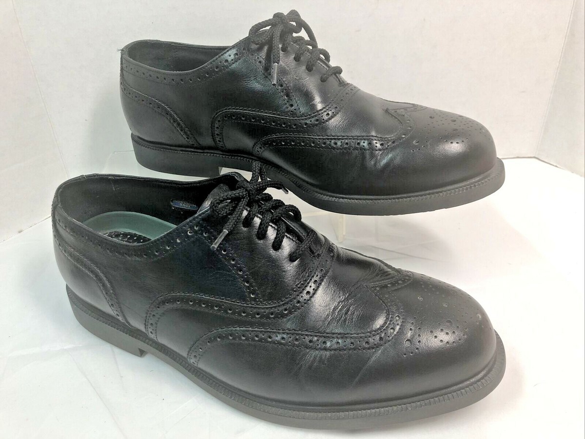 Florsheim Mens Wingtip Oxfords Size 10.5 3E Black Brogue #76 