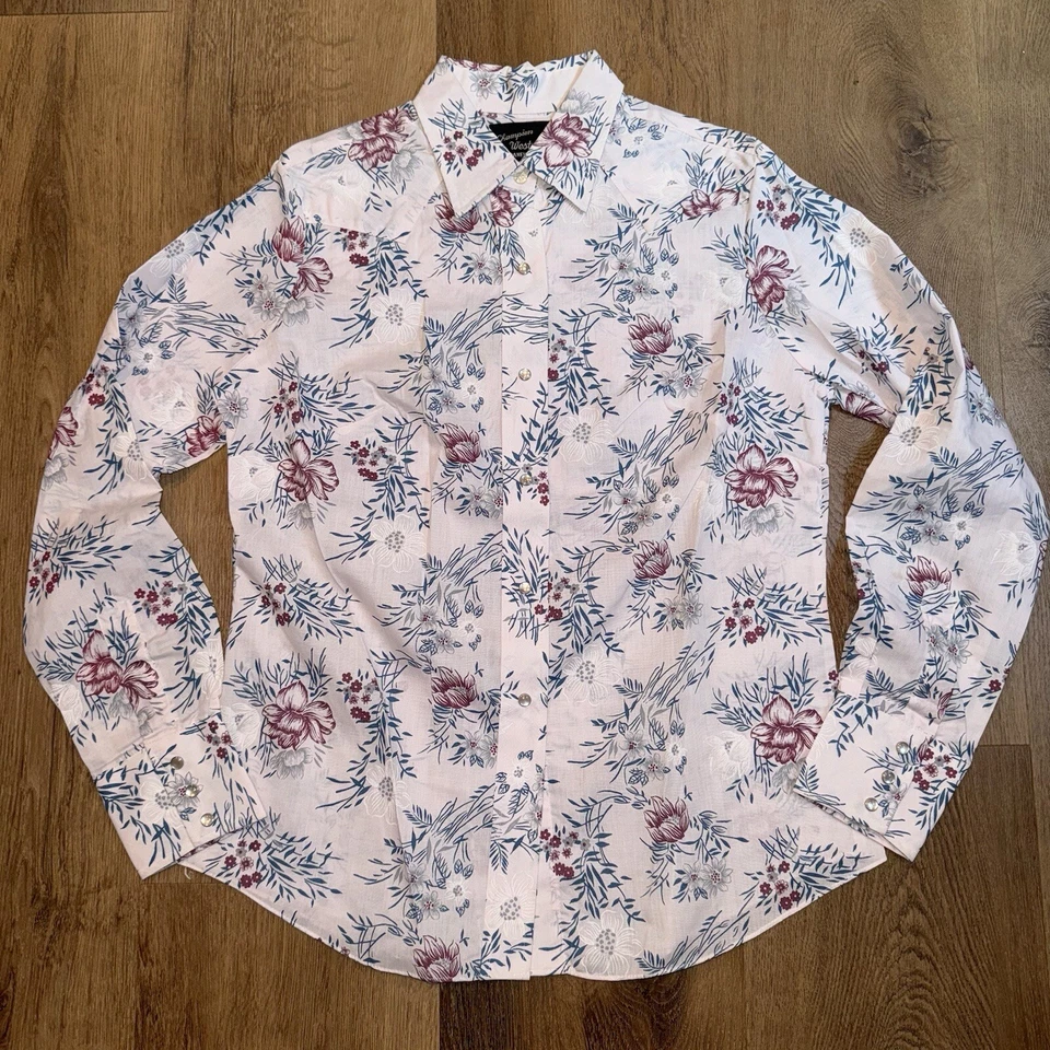 Camisa Vintage Años 70 Perla Snap Champion Western Floral Rockabilly Nueva de Lote Antiguo Para Mujer 18 Foto 2 de 4