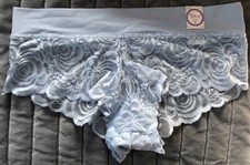Women's Light Blue Lace Boyshort Panties Size Small NWT