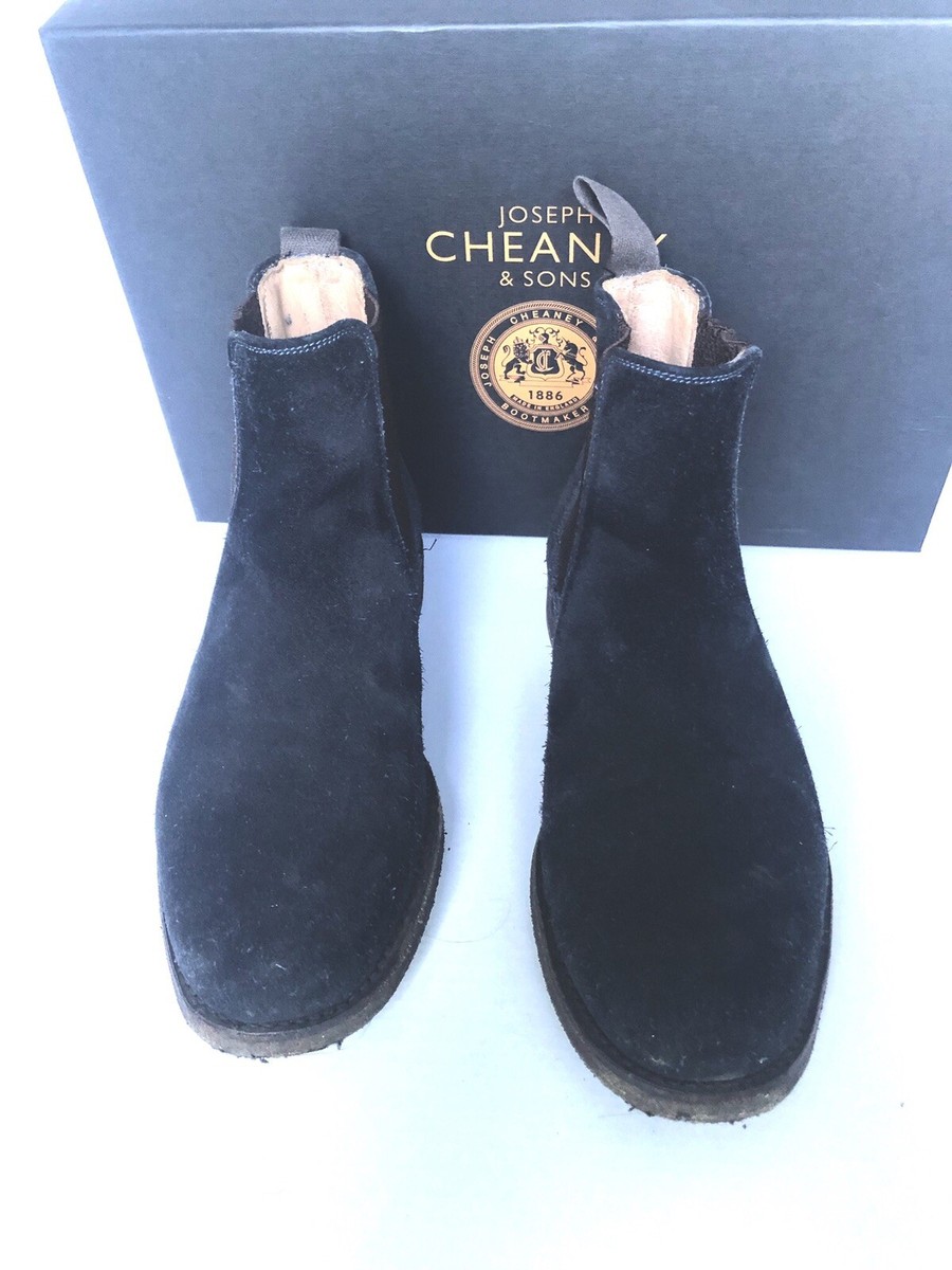 Joseph Cheaney Mens Suede Black Chelsea boots Crepe sole Joseph Cheaney Mens Suede Black Chelsea boots Crepe sole
