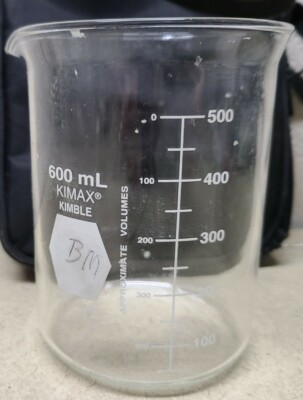 KIMAX Glass 600mL Graduated Low Form KIMBLE Beaker 14000