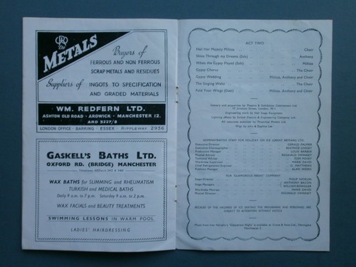 1956 PALACE THEATRE MANCHESTER PROGRAMME "GLAMOROUS NIGHT" ON ICE - Picture 5 of 7