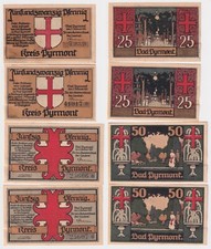 4 Banknoten Notgeld der Stadt Bad Pyrmont 1921 (140084)