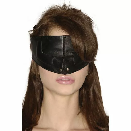 Soft Leather Blindfold Mask Black