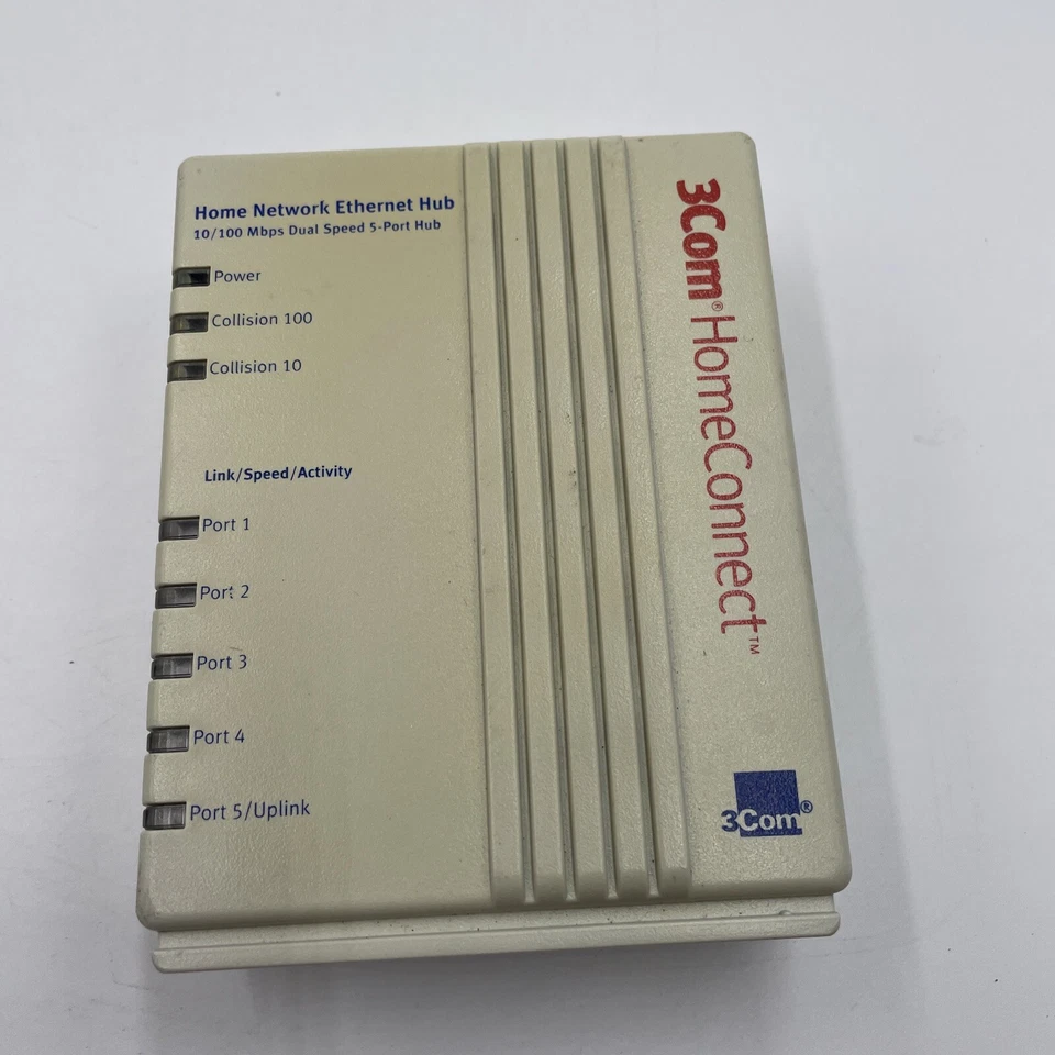 3Com HomeConnect Ethernet Hub 4-Port 3C19260 w/PS - Image 4 of 4