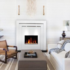 White Electric Fireplace Fire Freestanding Flame Effect Surround Led Living Room