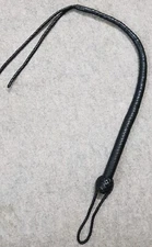 Handmade Genuine Cowhide Leather Flogger 3 Feet Bullwhip Twin Tails Snake Whip