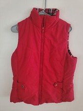 Jones New York Sport Red Vest Jacket Reversible Plaid Womens Medium