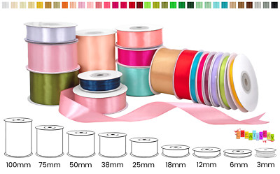 Satinband FARBAUSWAHL in 3/6/12/18mm Schleifenband Geschenkband Dekoband