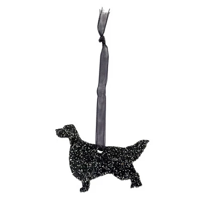 PET MIRRORS Gordon Setter Dog Glitter Christmas Decoration - 11 colour choices.