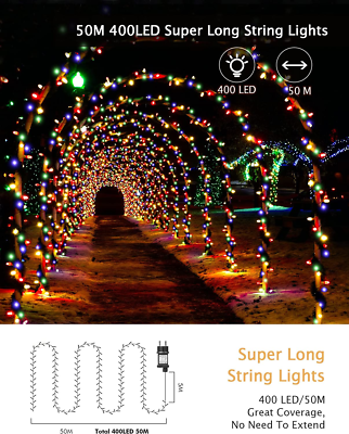 1.5X1.5m LED Luci Fiabesche Rete Luce Bianco Caldo 8 Modalità Funzione Memoria Spina Per Cespugli Giardino Albero Di Natale Festa Natale Illuminazione - Foto 8