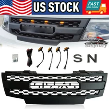 Matte Black Front Bumper Grille Fits 2009-2016 Frontier Mesh Grill W/LED Lights