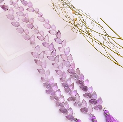 6'' ~ AAA+ Pink Amethyst Tulip Flower Buds ~ Diagonal Drill Teardrop Briolettes