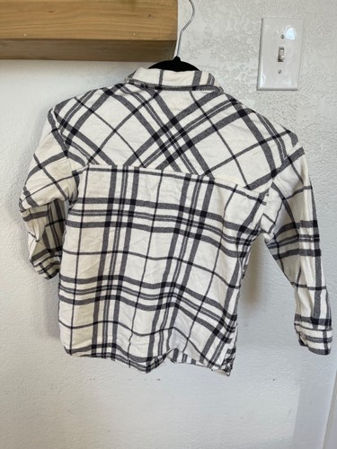 Zara Girls Size 7 Black and White Flannel Shirt - Picture 4 of 6