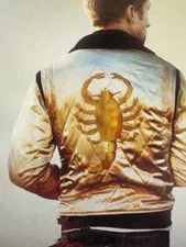Drive Scorpion Movie Ryan Gosling Stylish Costume Men's Satin Jacket