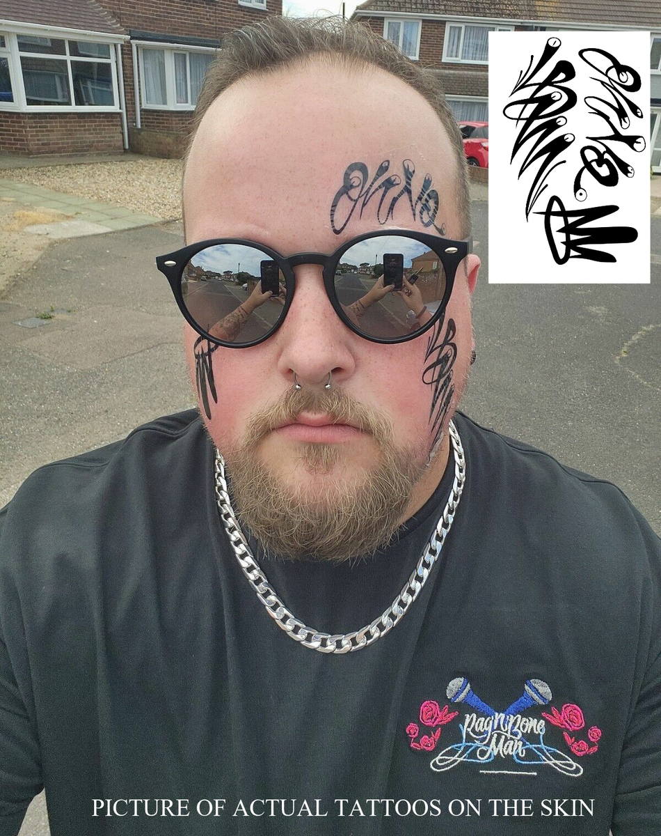 Rag n Bone Man Face Tattoo Set Fancy Dress Tribute Act Freepost