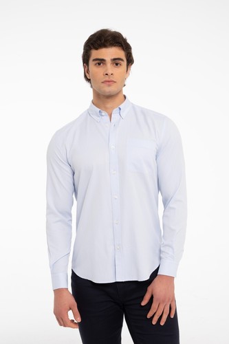 Cotton Men's Casual Shirt, Long Sleeve Button Down Dress Shirt for Men - Picture 20 of 22