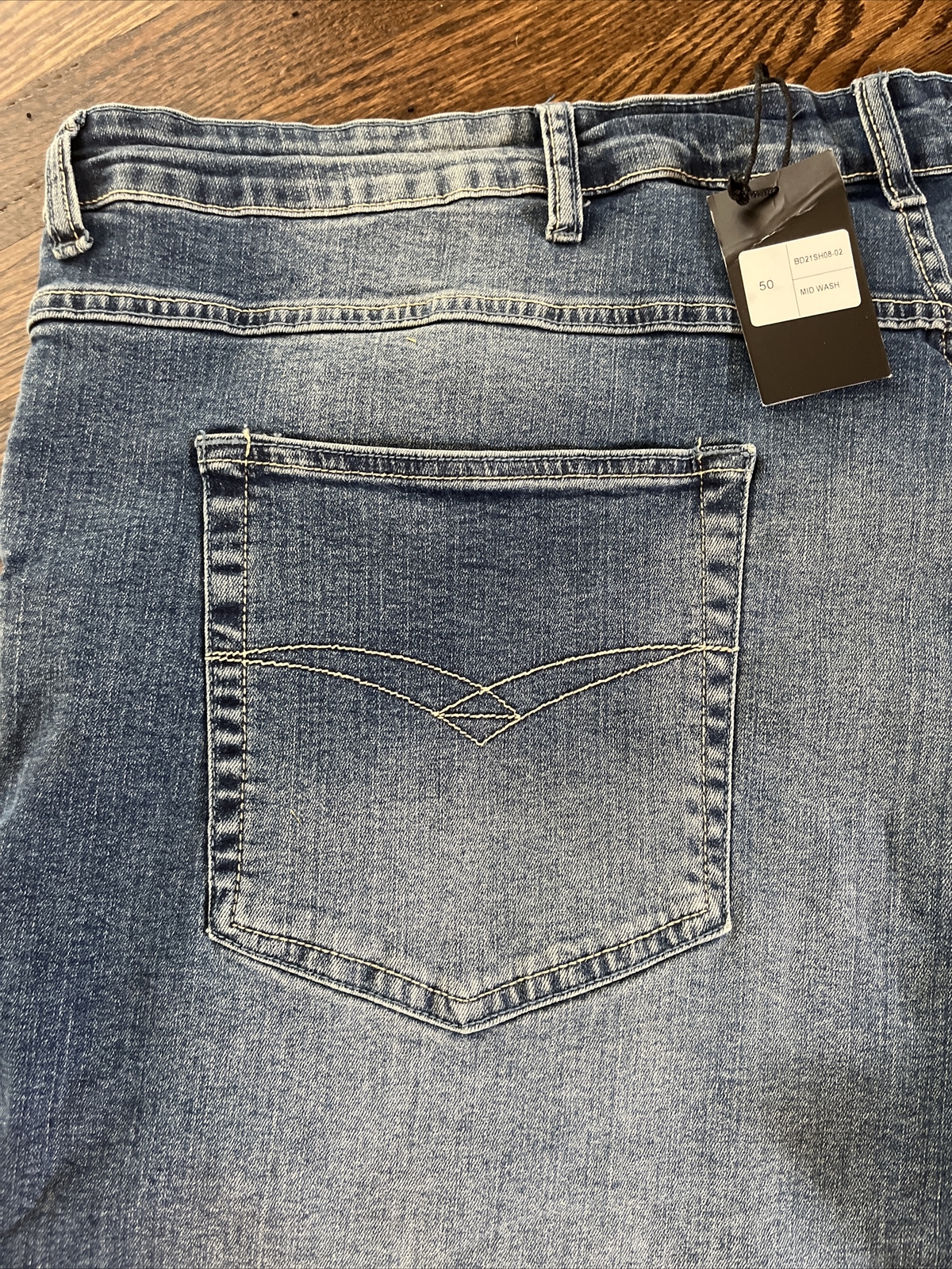 BigDude Men's Size 50 (waist 49) Medium Washed Denim Shorts NWT - View 11