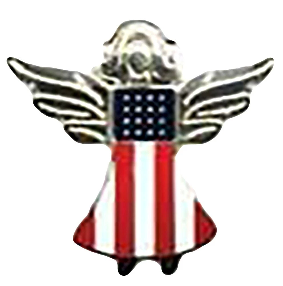 Pack of 24 Silver Finish USA Angel Bike Motorcycle Hat Cap Lapel Pin HP6057A