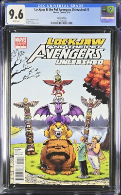 Lockjaw & the Pet Avengers Unleashed #1 CGC 9.6 * 2010 Marvel  1:15 Variant Rare