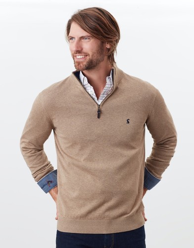 Mens Joules Hillside Zip Neck Jumper in 